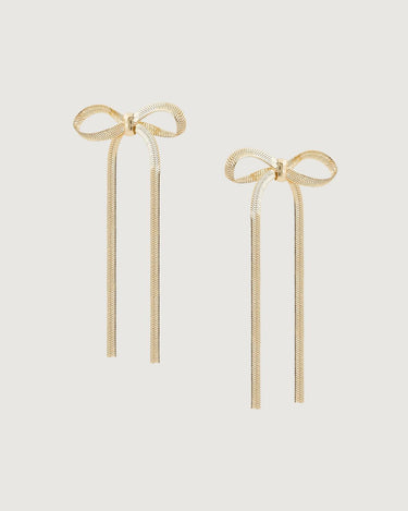 TEGAN RAE JEWELLERY | LUNE GRANDE BOW DROP EARRINGS 18K